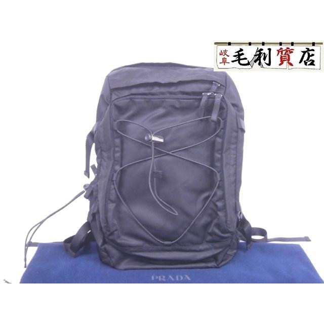 送料無料 美品 格安 プラダ メンズファッション Prada ナイロン バックパック バックパック Vz0055 ブラック