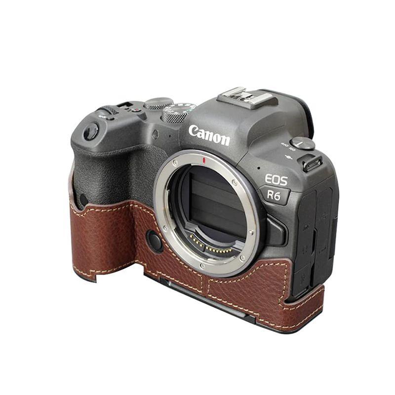 対応 Canon キヤノン PEN EOS R5 カメラケース カメラカバー カメラバッグ カメラホルダー 本革 + メタルベース 、Koo