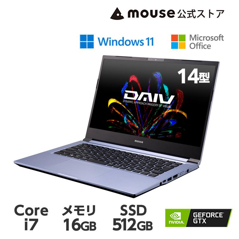 マウス daiv 4n core i7 16GB 512GBmouse DAIV 4N i7 10510U SSD512GB 