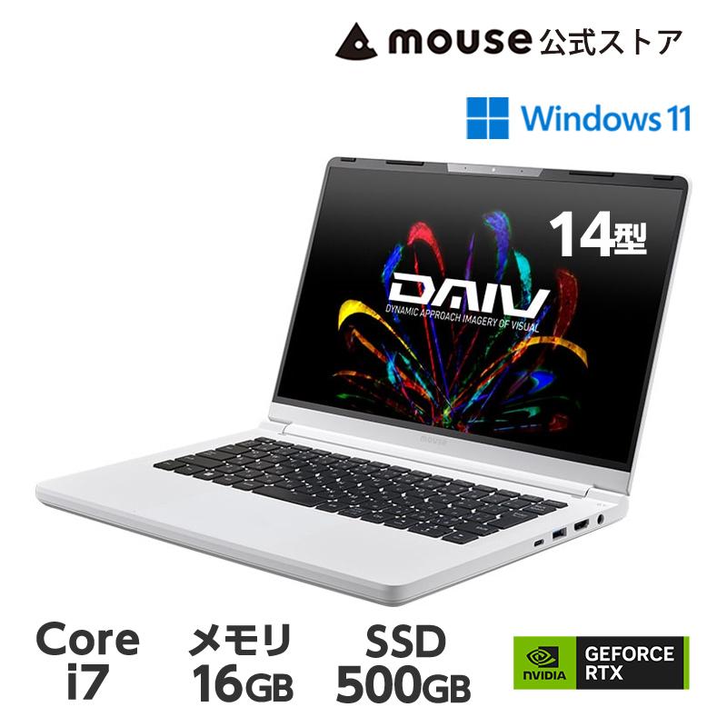 ノートパソコン WPS Office搭載 DAIV R4-I7G50WT-B クリエイターPC 14型 フルHD Core i7-13620H 16GB メモリ 500GB SSD RTX4050 新品 mouse 爆買