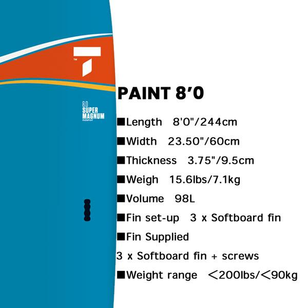 タヘ サーフボード TAHE SURFBOARDS 8’0 PAINT PAINT SOFTBOARDS ソフトボード 日本正規品 PAINT タヘ サーフボード TAHE SURFBOARDS 8’0 SOFTBOARDS ソフトボード 日本正規品