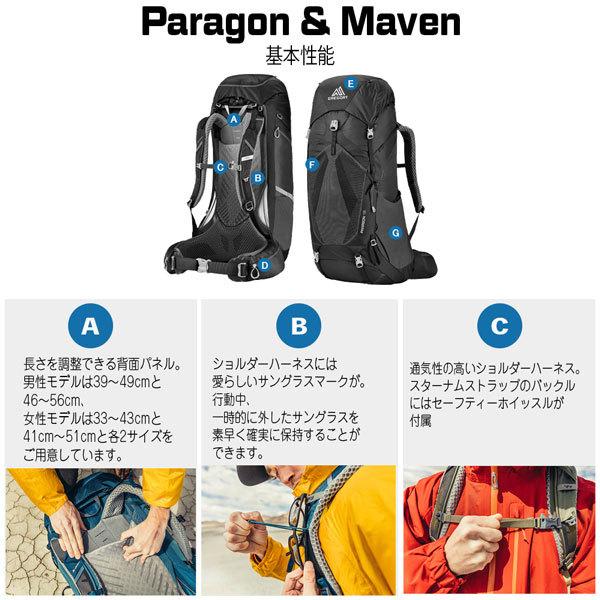 グレゴリー パラゴン58 バサルトブラック GREGORY PARAGON 58 MD/LG