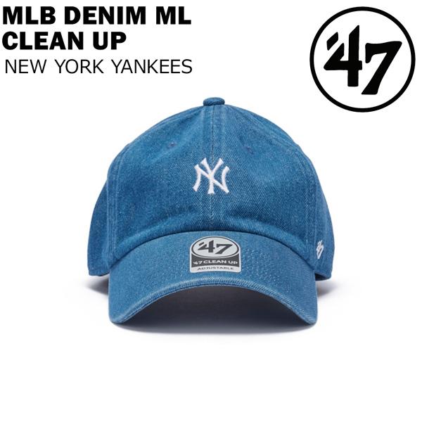 47ブランド キャップ 47Brand MLB DENIM ML CLEAN UP ウォッシュデニム ニューヨーク・ヤンキース ネイビー 帽子 | ブランド登録なし | 01