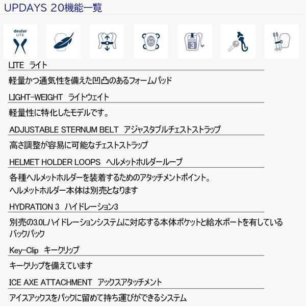 値下げ ドイター deuter アップデイズ 20 バックカントリー バックパック ザックの画像