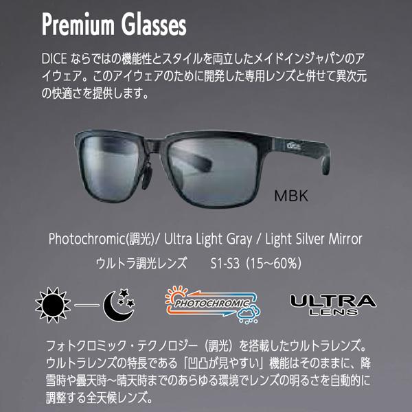 DICE 調光 MBK PRG-01 CU プレミアムサングラス DICE（ダイス） 予約 DICE PREMIUM GLASSES プレミアムグラス PRG-01CU