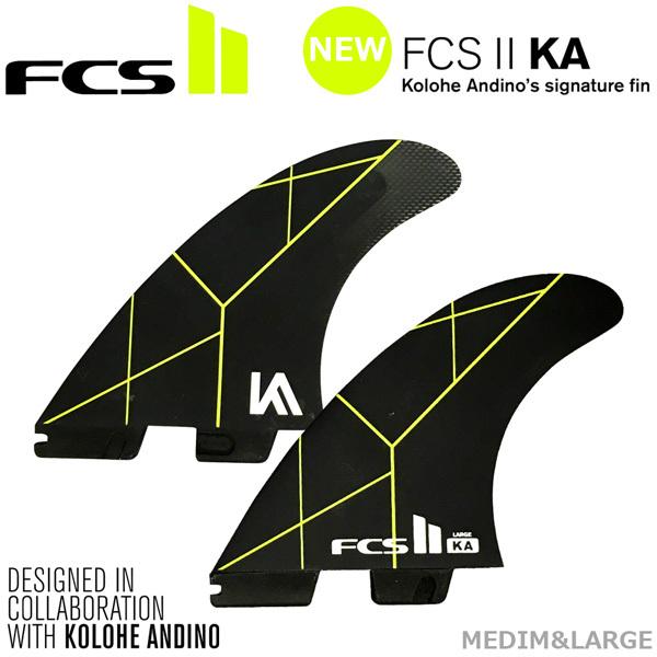 フィン FCS2 FCS エフシーエス KOLOHE ANDINO コロヘ アンディーノ KA PC Tri Retail Fins Black/Acid トライフィン | FCS