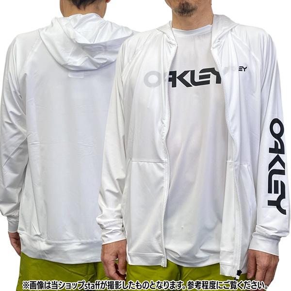 OAKLEY フード付きパーカーホワイト/グレー OAKLEY（オークリー） サーフィン ラッシュガード 長袖 ラッシュ