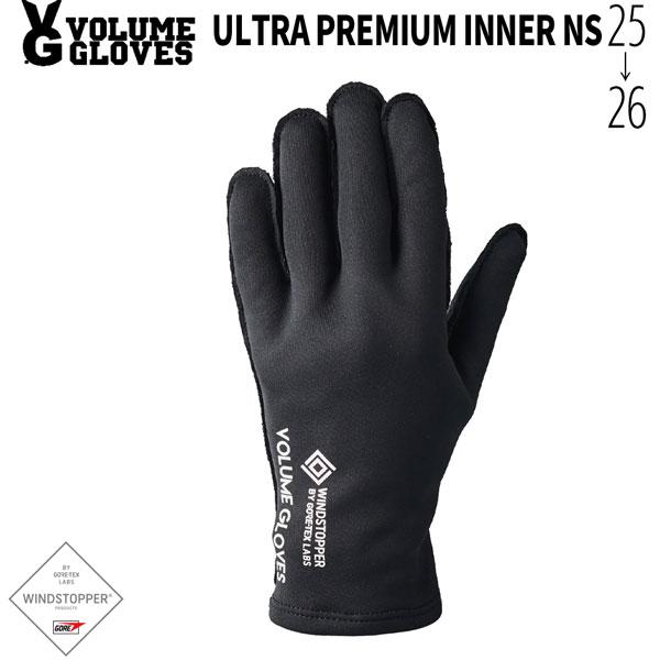25-26 ボリュームグローブ ウルトラプレミアムインナー VOLUME GLOVE ULTRA PREMIUM INNER NS スノーボード 手袋 25-26-GR-VLM ブラック S M L | 
