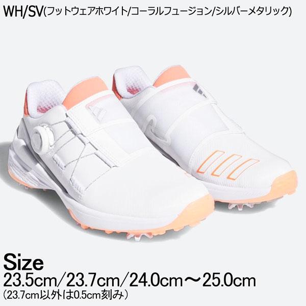 値下げ アディダス adidas ゴルフシューズ ZG23 BOA 女性用 スパイクレス  WH/SV フットウェアホワイト/コーラルフュージョン/シルバーメタリック｜move-select｜02