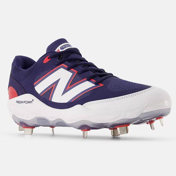 ニューバランス 野球スパイク 金具スパイク 金属スパイク スパイク 軽量 幅広 New Balance L3000V7 Fresh Foam X メタル 幅2E相当 ネイビー/レッド | New Balance | 15