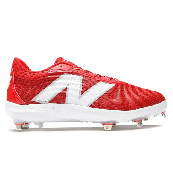 ニューバランス New Balance 野球スパイクシューズ ウレタンソール 埋め込み金具 一般用 L4040TR7 レッド ワイズ2E P革加工不可 | New Balance | 02
