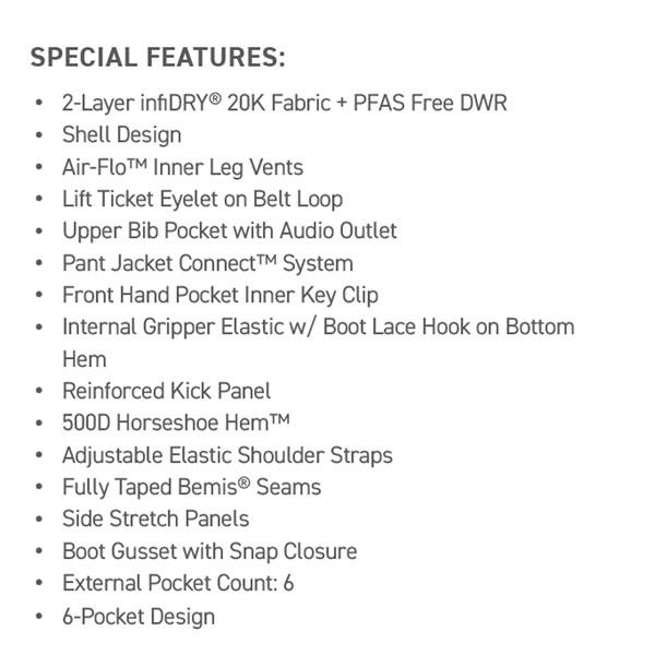 爆買 スノーボード ウェア 24-25 686 SIXEIGHTSIX シックスエイトシックス 20K HOT LAP SHELL BIB 24-25-PT-686 | 686 | 05