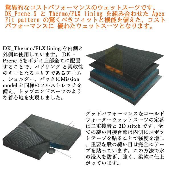 ウェットスーツ フルスーツ ダカイン DAKINE MEN QUANTUM HOODED CHESTZIP FULL 5/4/3mm フード付き|move-select|06
