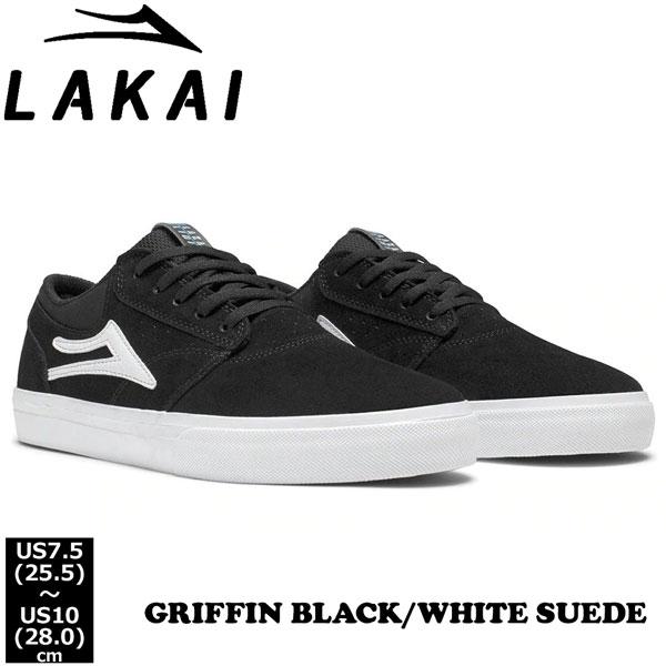 スニーカー ラカイ LAKAI GRIFFIN BLACK/WHITE SUEDE スケシュー | 
