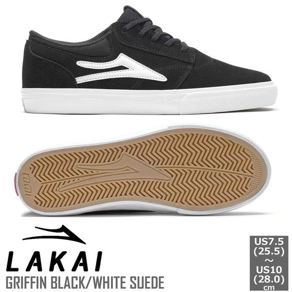 スニーカー ラカイ LAKAI GRIFFIN BLACK/WHITE SUEDE スケシュー |  | 01