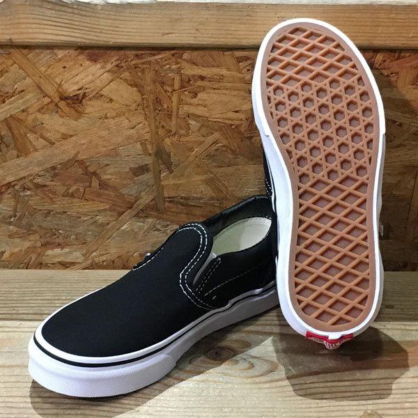 VANS スリッポン CLASSIC SLIP-ON ヴァンズ USモデル スニーカー キッズ SK8 VN000ZBU6BT BLACK/TRUE WHITE｜move-select｜02