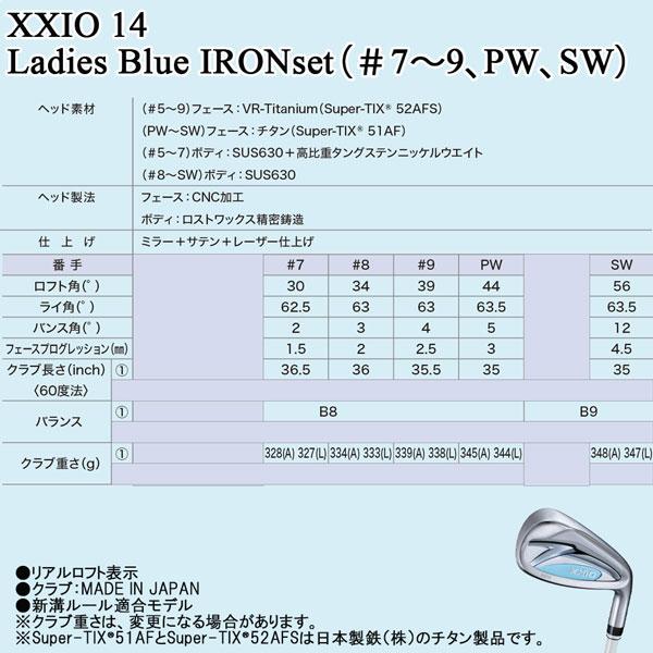 XXIO ゼクシオ14 レディース ブルー アイアンセット XXIO14 MP1400