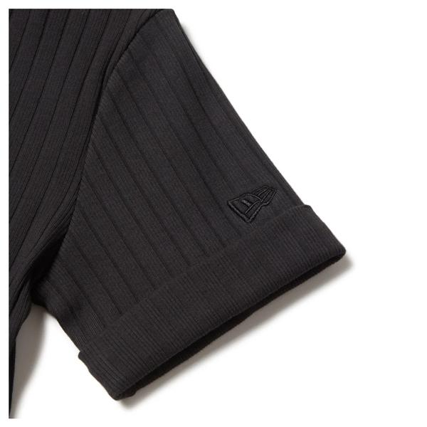 ニューエラ レディース ゴルフ ウェア シャツ NEW ERA 半袖 RIB ミッドネックTシャツ ブラック GOLF 女性 綿 ポリウレタン メール便配送 | NEW ERA | 09