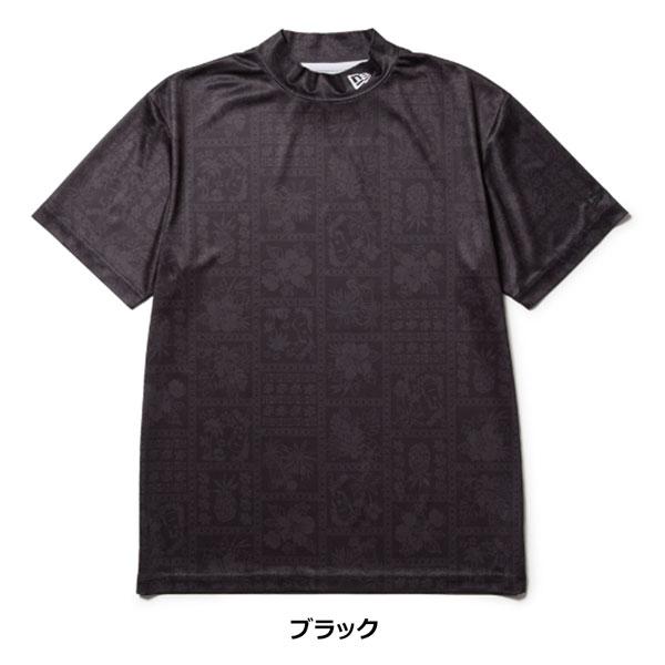 ニューエラ ゴルフ シャツ NEW ERA 半袖 モックネックシャツ BANDANA ALLOVER ブラック GOLF ポリエステル メール便配送 | NEW ERA | 07