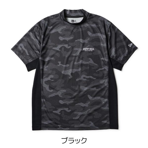 ニューエラ ゴルフ ウェア NEW ERA 半袖 ミッドネック Tシャツ カモ ブラック GOLFウェア メール便配送 | NEW ERA | 07