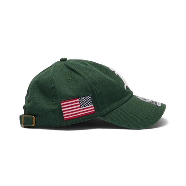 47ブランド キャップ 47Brand MLB HERITAGE SIDE CLEAN UP 星条旗 オークランド・アスレチックス ダークグリーン 帽子 | 47 | 03