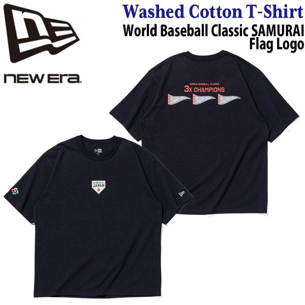 ニューエラ Tee NEW ERA 半袖 ウォッシュド コットン Tシャツ SAMURAI BASE ネイビー メール便配送 | NEW ERA