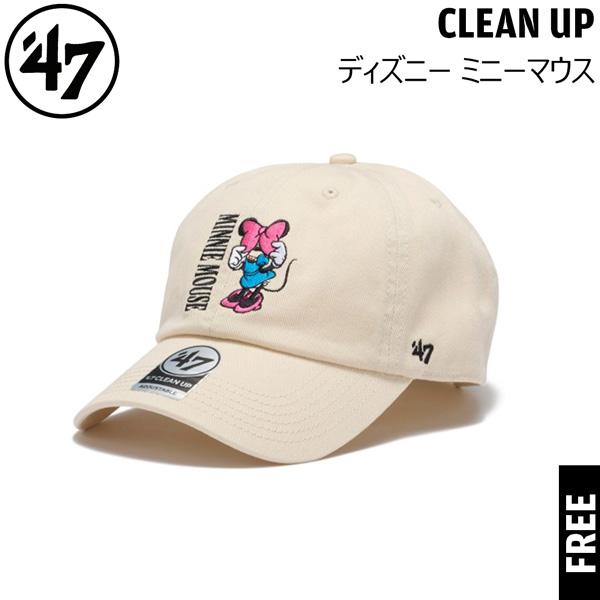 47ブランド キャップ ディズニー 47Brand CLEAN UP ミニーマウス ナチュラル 帽子 綿 | 47 | 01