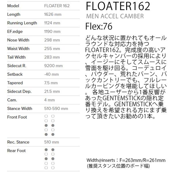 中古 スノーボード 板 22-23 GENTEM STICK ゲンテンスティック FLOATER162 フローター 22-23-BO-GTS 【CEG1737856311】(62205円)
