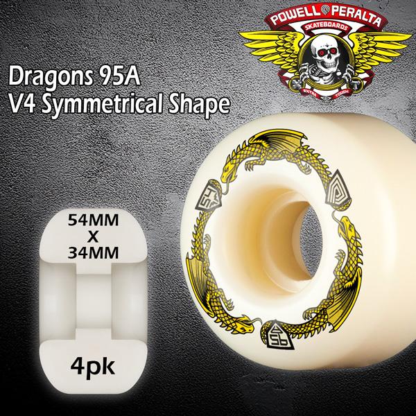 ウィール パウエルペラルタ POWELL PERALTA DRAGON FORMULA 54 x 34mm 95A V4 4個セット ドラゴンフォーミュラー | ブランド登録なし