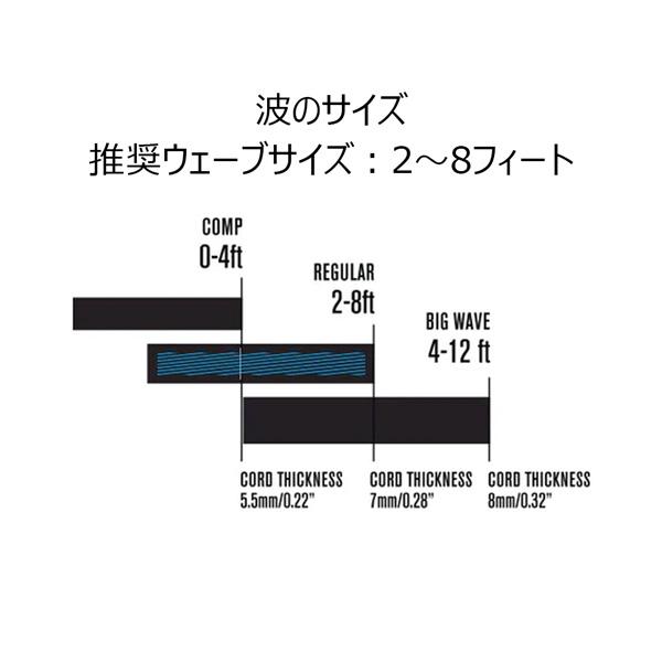 エフシーエス リーシュコード FCS 7’ ALL ROUND CLASSIC LEASH 7mmコード ミッド・ファンボード用 サーフィン | FCS | 08