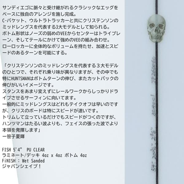 クリステンソン フィッシュ Christenson FISH 5'4” CLEAR Wet Sanded
