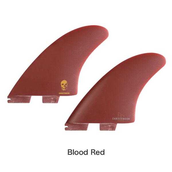 FCSⅡ クリステンソン　ツインキール　ブラッドレッド FCS サーフボードフィン FCS2 FCSII CHRISTENSON TWIN FIN SET PG M-L