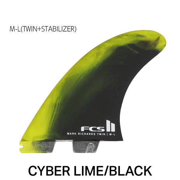 FCS FCS2 フィン FCS II MR TWIN+1 PC M-L CYBER LIME/BLACK RETAIL