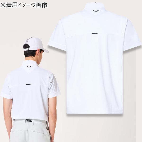 オークリー ゴルフ 半袖 モックネック ウェア ホワイト Mサイズ OAKLEY（オークリー） ゴルフ ウェア OAKLEY SKULL COOL STRETCH