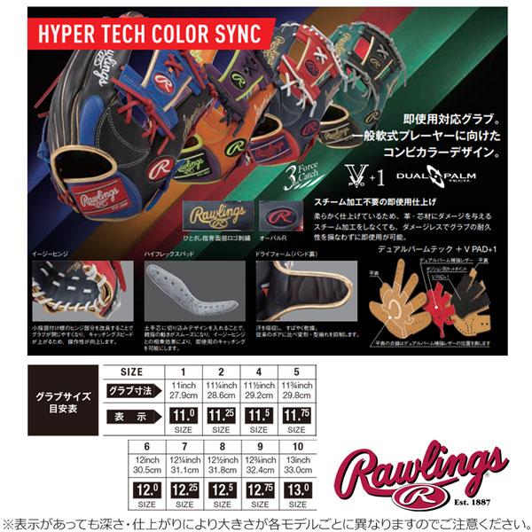 【新商品】 野球 一般軟式用 グローブ Rawlings ローリングス ハイパーテック COLOR SYNC オールフィルダー用 GR3FHTCN55W スチーム加工不要 【K1779491804】(9906円)