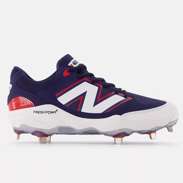 ニューバランス 野球スパイク 金具スパイク 金属スパイク スパイク 軽量 幅広 New Balance L3000V7 Fresh Foam X メタル 幅2E相当 ネイビー/レッド | New Balance | 14