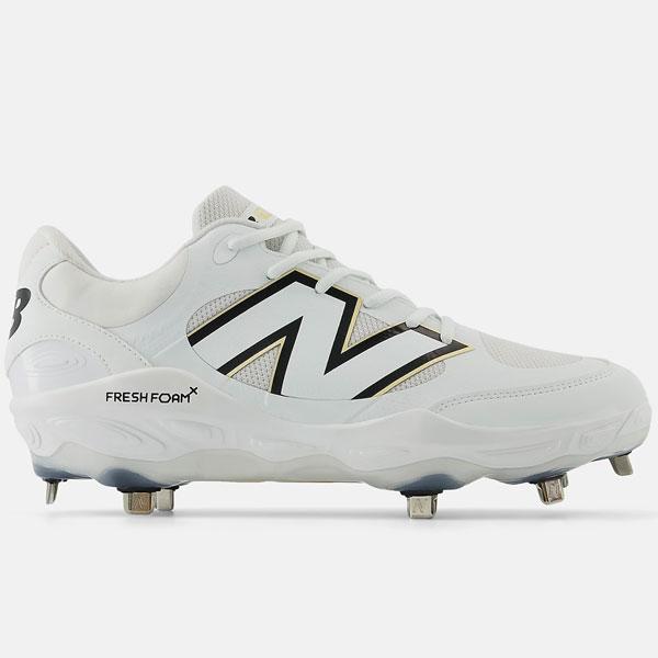 ニューバランス 野球スパイク 金具スパイク 金属スパイク 白スパ  スパイク 軽量 幅広 New Balance L3000 Fresh Foam X 幅2E相当 ホワイト | New Balance | 14
