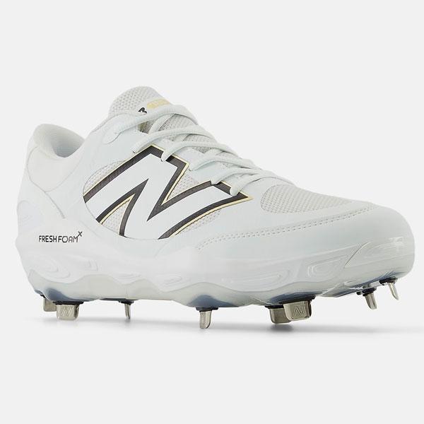 ニューバランス 野球スパイク 金具スパイク 金属スパイク 白スパ  スパイク 軽量 幅広 New Balance L3000 Fresh Foam X 幅2E相当 ホワイト | New Balance | 15