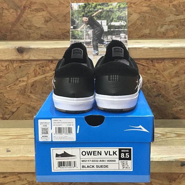 LAKAI スケートシューズ ラカイ OWEN VLK BLACK SUEDE スリッポン 