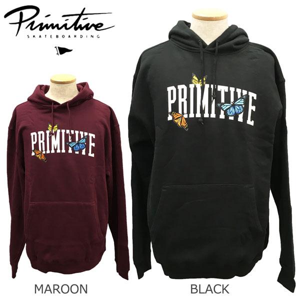 スケート ウェア パーカー PRIMITIVE COLLEGIATE BUTTERFLIES HOOD プリミティブ プルオーバー SK8 スケボー | PRIMITIVE