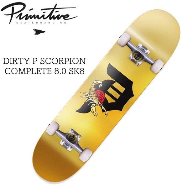 スケボー コンプリート デッキ プリミティブ PRIMITIVE  DIRTY P SCORPION COMPLETE 8.0 SK8 スケートボード｜move