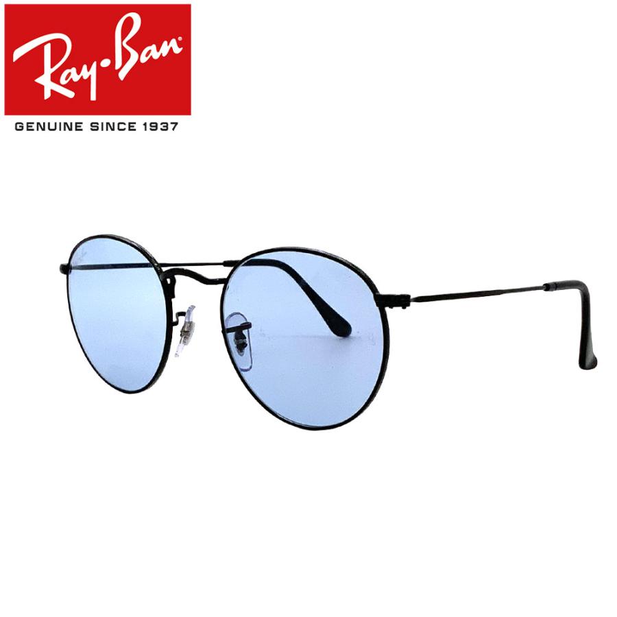 レイバン サングラス RayBan ROUND METAL フレーム/BLACK レンズ/BLUE