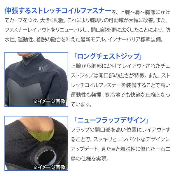 ウエットスーツ セミドライ レディ−ス ボディグローブ 23-24 BODY GLOVE ロングチェスト フルスーツ 5/3mm 日本製 特注最高峰起毛採用