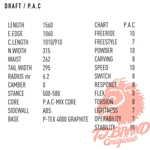 予約 26-27 T.J BRAND DRAFT P.A.C. スノーボード ティージェイブランド ドラフトPAC パウダー フリーライド 正規品 26-27-BO-TJの画像
