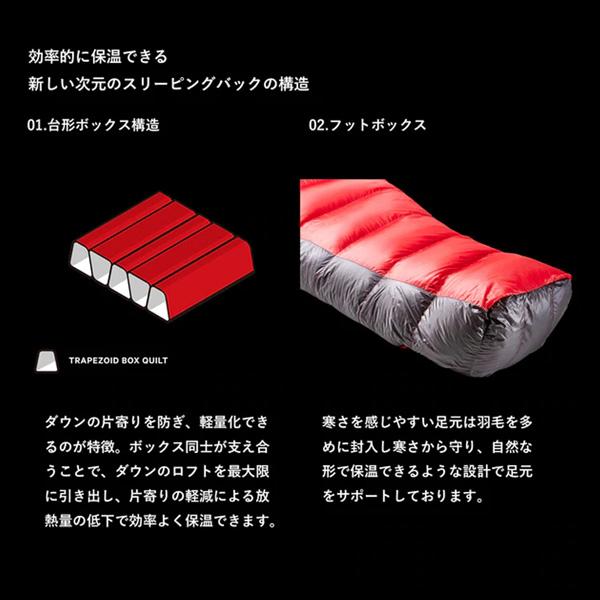 ナンガ NANGA UDD BAG 630DX レギュラー レッド ダウンシュラフ 寝袋 