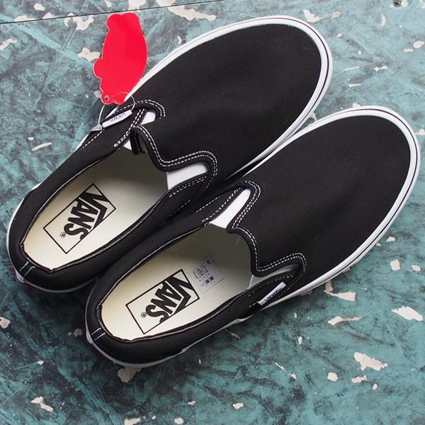 US企画 新品 希少 27cm VANS SLIP ON all black VANS 【並行輸入品 本国企画】バンズ USA企画 クラシック