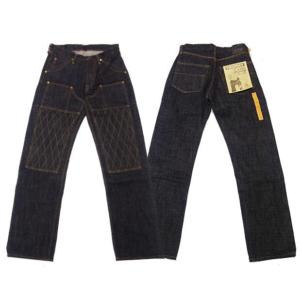 TROPHY CLOTHING トロフィークロージング  ジーンズ 1606BK W KNEE STANDARD BLACK DIRT DENIM｜moveclothing