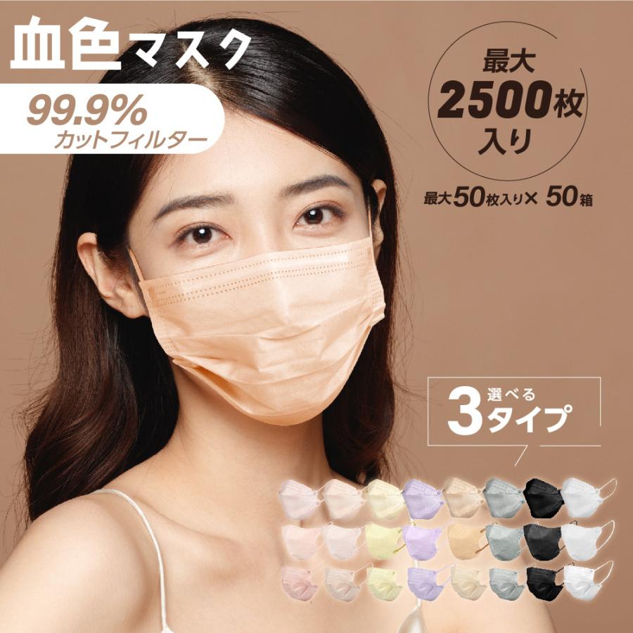 立体マスク 血色マスク 3Dマスク KN94マスク 4層構造 99.9%カットフィルター マスク 不織布 立体 不織布マスク チークマスク カラーマスク くちばし型 msk-50set : [SHINPUR] カケン認証 血色マスク 不織布 マスク バイ