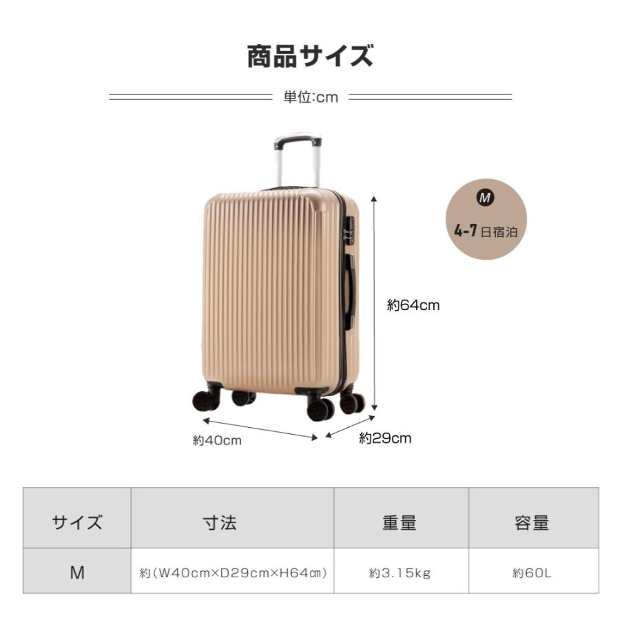スーツケース Mサイズ キャリーケース キャリーバッグ 中型 4-7