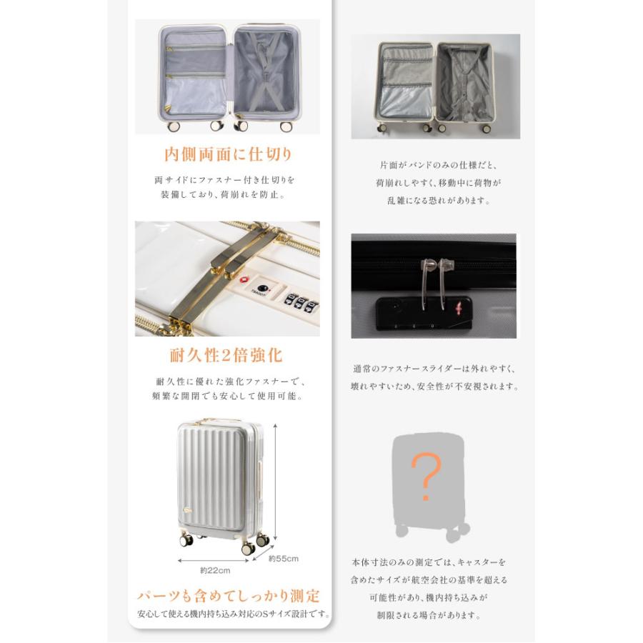 スーツケース 爆買 機内持ち込み キャリーケース S/Mサイズ 前開き おしゃれ フロントオープン キャリーバッグ 1-3日用 360度回転 大容量 修学 旅行 出張 新仕様の画像